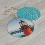 Jupiter Lighthouse Double Sided Ceramic Ornament, 1-Pack