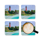 Jupiter Lighthouse Blue Coaster Set
