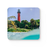 Jupiter Lighthouse Blue Coaster Set