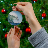 Wave Ceramic Christmas Ornament, 1-Pack